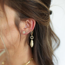 Load image into Gallery viewer, 14K Gold Feather Drop Earrings