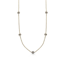 Load image into Gallery viewer, 14K Yellow Gold Dainty Diamond Necklace