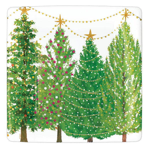Trees with Lights Cocktail Napkin