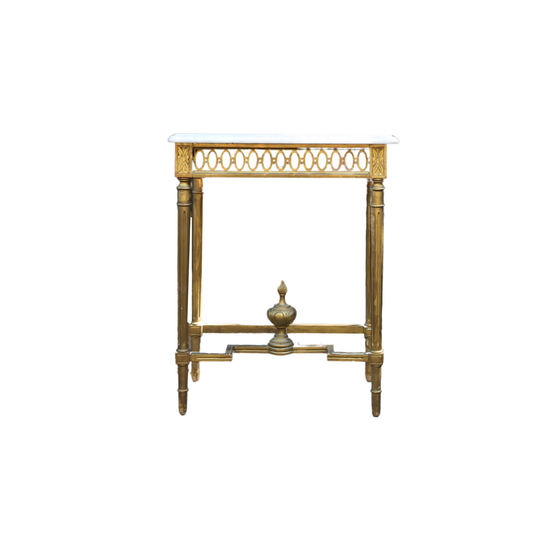 French side table with White Marble Top