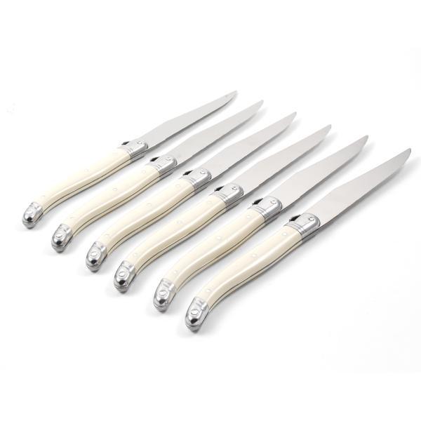 Set of 6 Laguiole Ivory Knives in Wooden Box