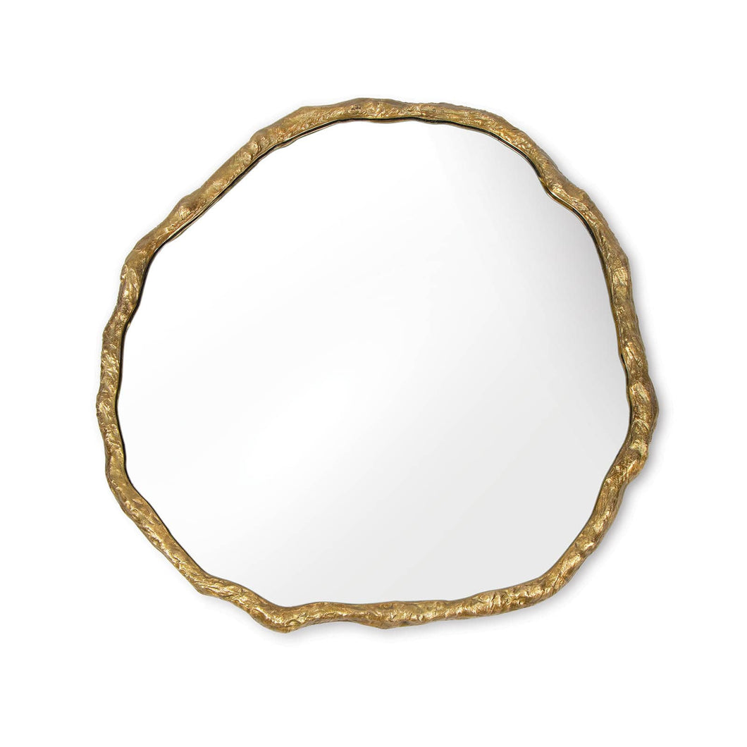 Undulating Brass Mirror