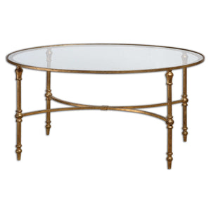 Oval Gold Leaf Coffee Table