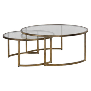 Round Gold Leaf Nesting Tables