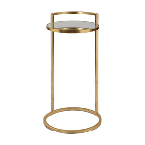 Mirror Top Gold Accent Table