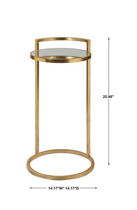 Mirror Top Gold Accent Table