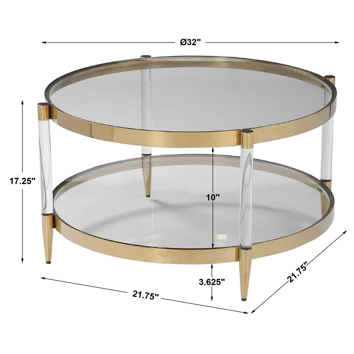 Glam Round Glass Coffee Table