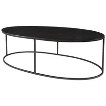 Load image into Gallery viewer, Aged Black Iron Oval Coffee Table