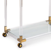 Load image into Gallery viewer, Acrylic &amp; Natural Brass Bar Cart