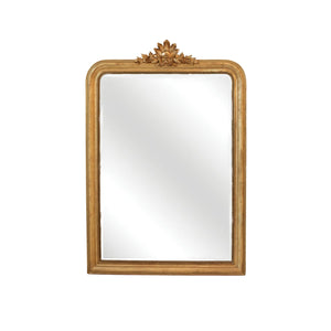 Louis Philippe Gold mirror with Fronton and Oak Parquet back