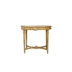 Oval Side Table White Marble Top 34x25.5x29