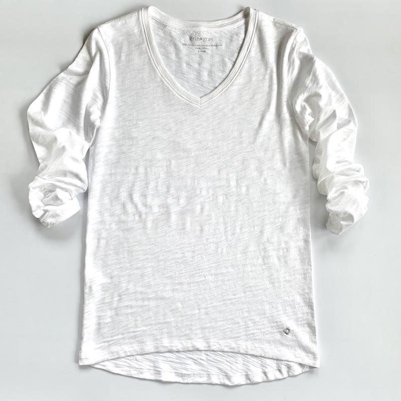 White CYA V Long Sleeve Shirt