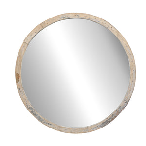 Round Wood Mirror