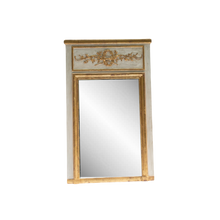 Load image into Gallery viewer, Gray painted and gold Trumeau with Floral Motif