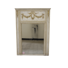Load image into Gallery viewer, Painted Cream Mirror with Gold Swag