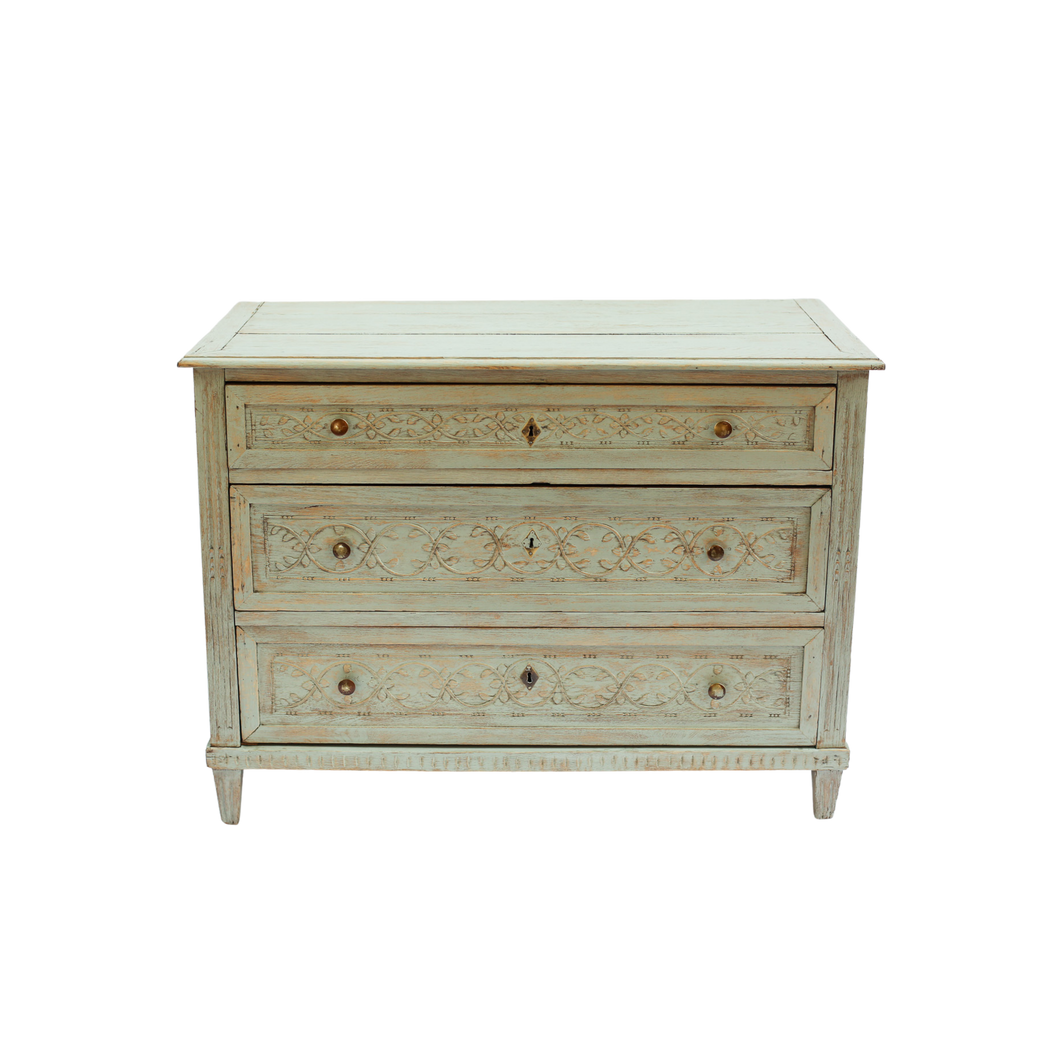 Pale Blue Painted Commode