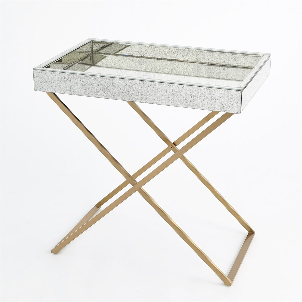 Folding Mirrored Tray Table
