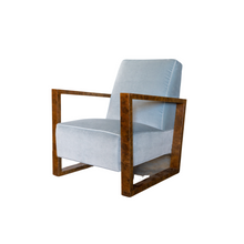 Load image into Gallery viewer, Vintage Burled Squared Armchair