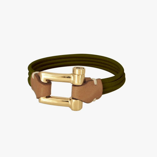 Green Band Gold Clasp Bracelet