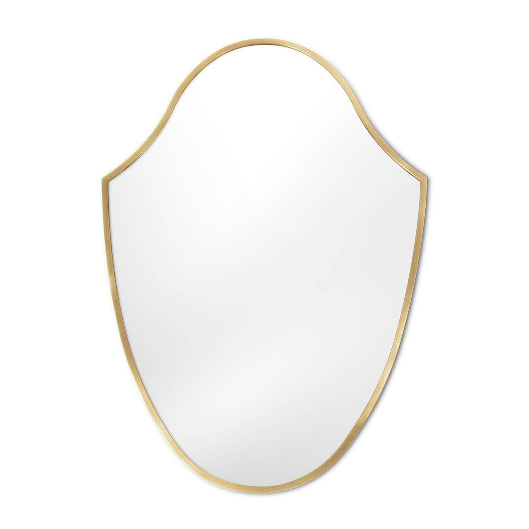 Natural Brass Crest-Shaped Mirror