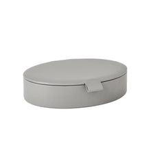 Load image into Gallery viewer, Grey Large Oval Leather Box