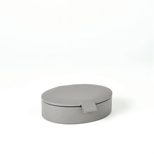 Load image into Gallery viewer, Grey Small Oval Leather Box