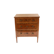 Load image into Gallery viewer, Burled rosewood Louis XVI three drawer commode.