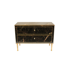 Load image into Gallery viewer, Black Marbleized Italian Commode