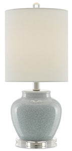 Pale Blue Ginger Jar-Shaped Lamp
