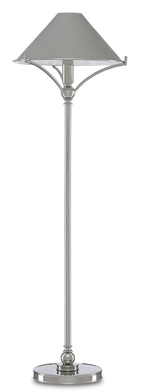 Thin Nickel Lamp with Metal Shade