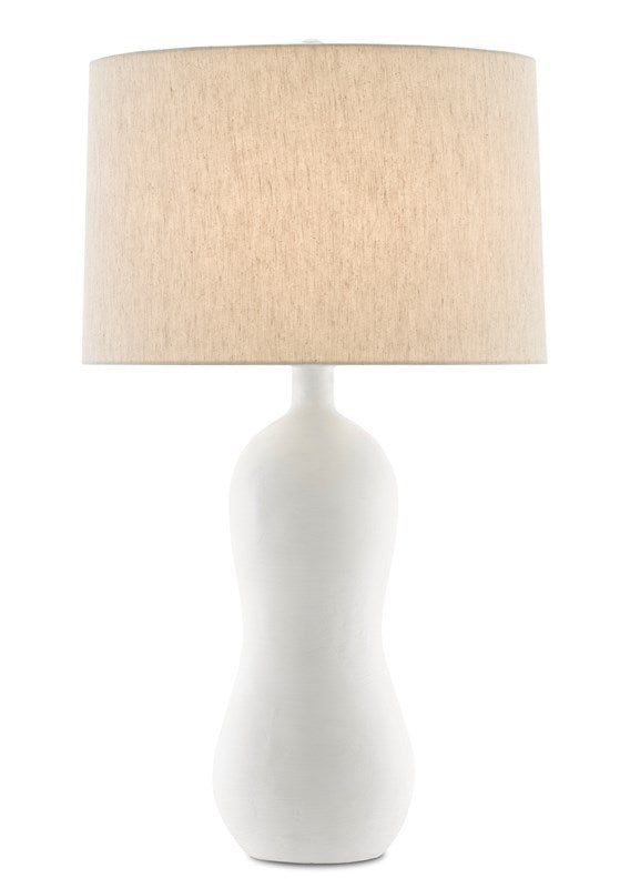 White Shapely Table Lamp