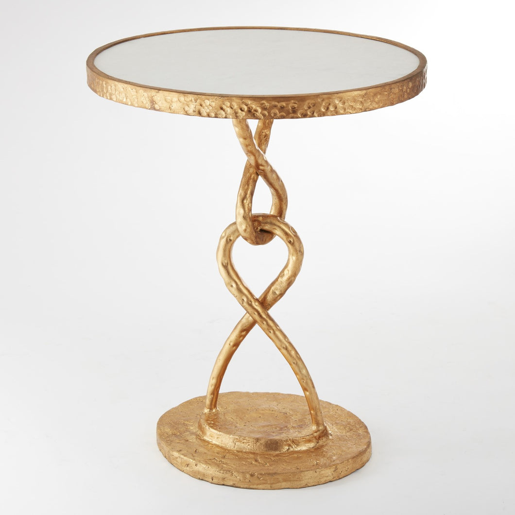 Gold Link Table with Marble Top
