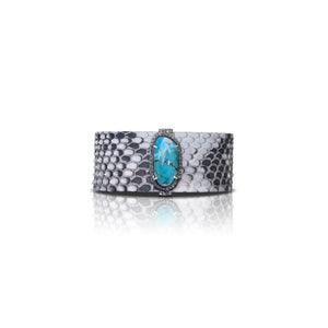 Natural Turquoise Python Cuff Small