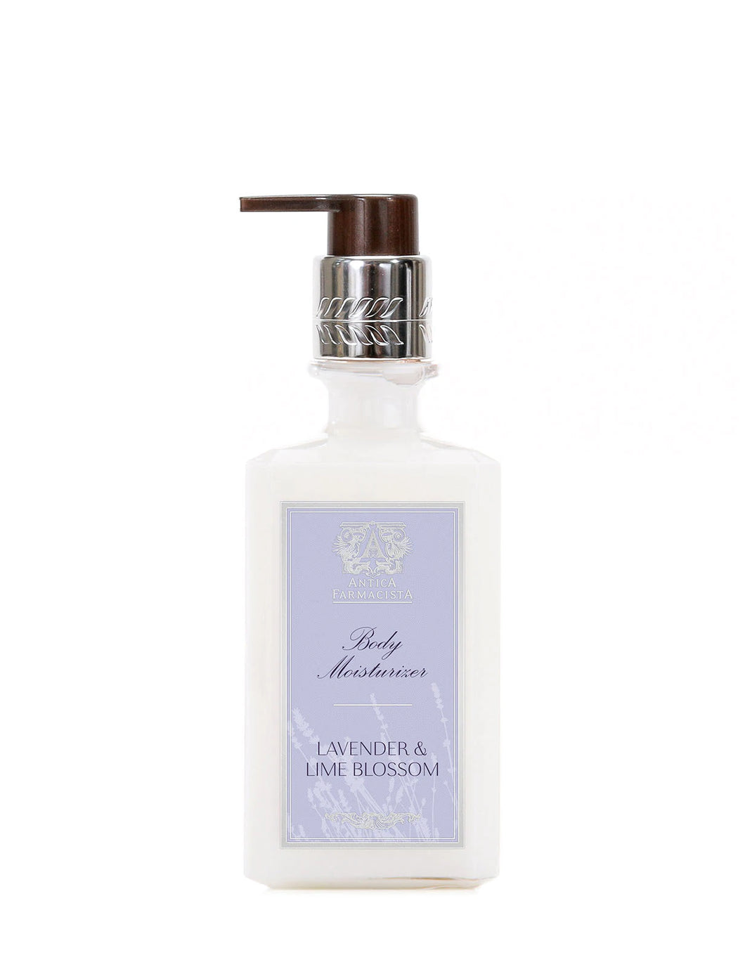 Rectangle bottle filled with white lotion with pump top