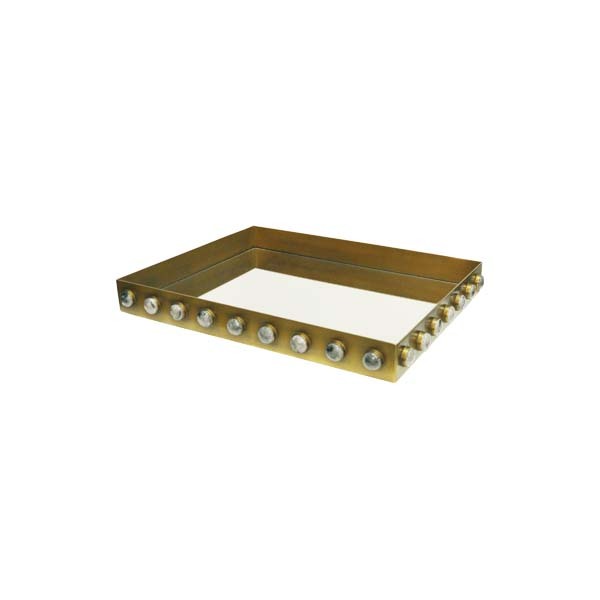 Rectangle Brass Tray with Appliques