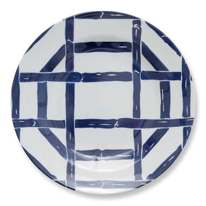 Navy Bamboo Appetizer Plates S/6