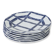 Load image into Gallery viewer, Navy Bamboo Appetizer Plates S/6