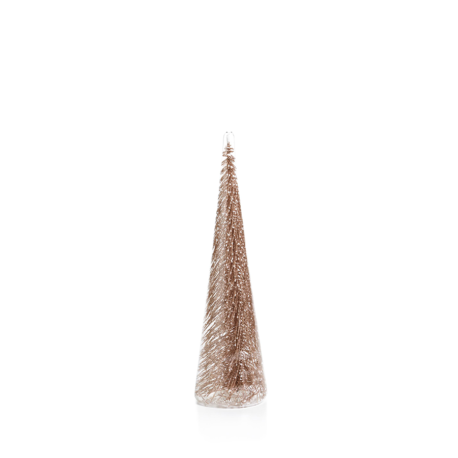 Clear Glass Tree with Glitter - Large