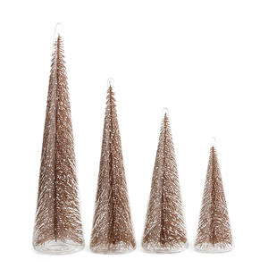 Clear Glass Tree with Glitter - Large