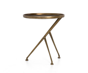 Brass Tripod Accent Table