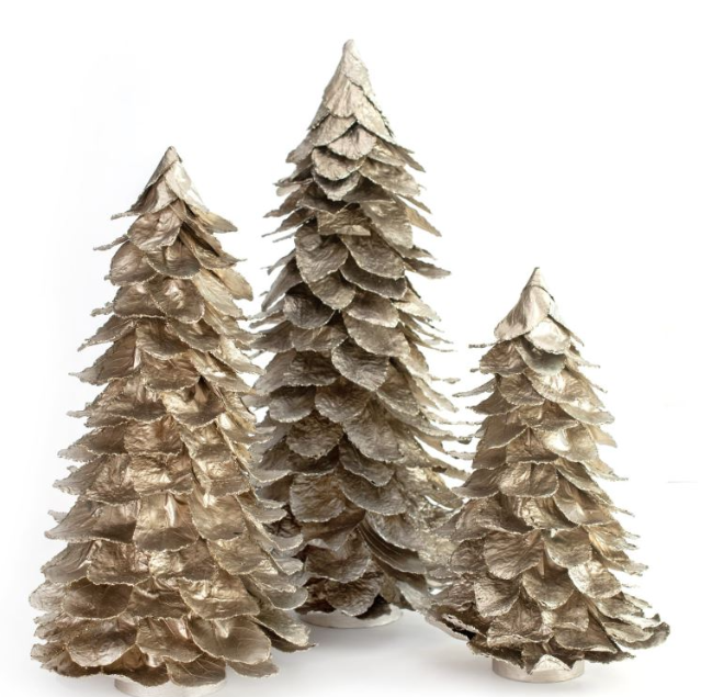 18" Champagne Gold Butterfly Leaf Cone Tree
