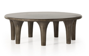 Round Aged Bronze Coffee Table 48x25"H