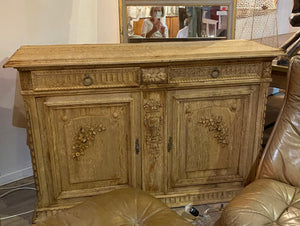 Louis XV Buffet Carved Oak Bleached 19th C.
