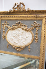 Load image into Gallery viewer, 19th C French Gray Trumeau with Gold Swag 65 x 33