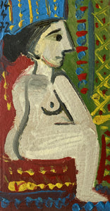 Femme Nue Assise by Raymond Debieve (19 x 14 framed)