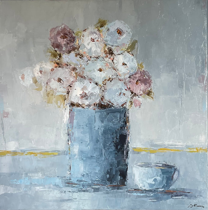 Geri Eubanks - Flowers and Tea (20 x 20)
