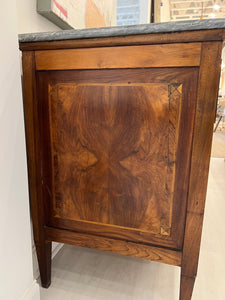 Louis XVI Commode w/ Marquetry & Gray Marble Top