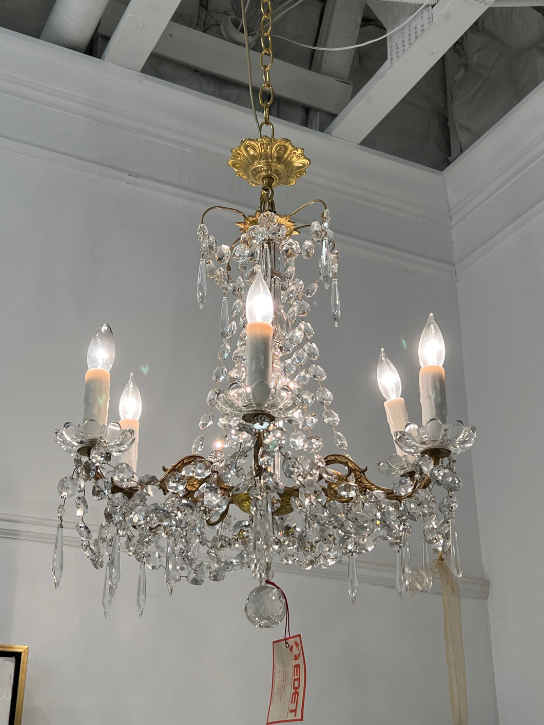 Chandelier 6 Arms Crystal