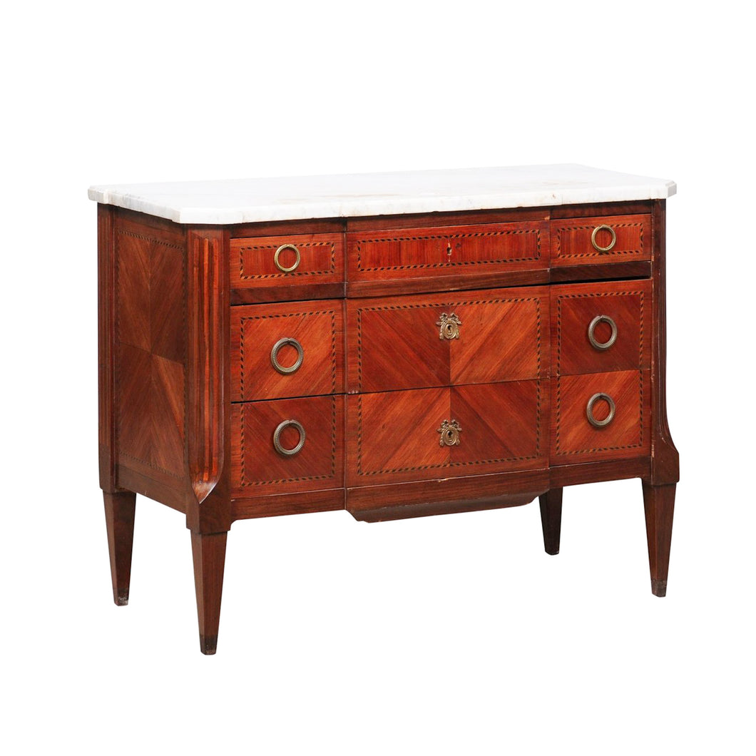 Napoleon III Commode with White Marble Top