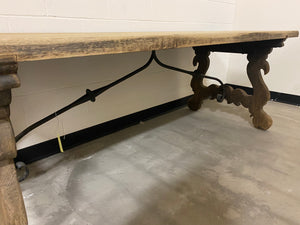 Oak Table with Iron 87x33x29H